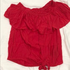 Express off the should crop top size small.